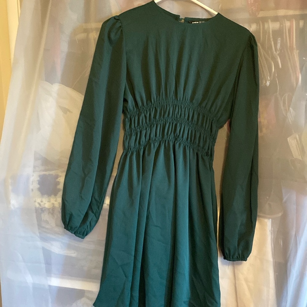 Shein Dark green dress.